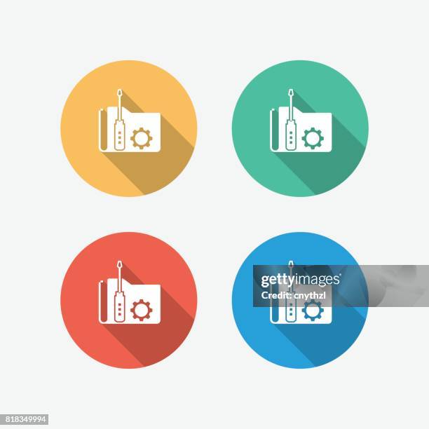 tech support flat icon - office admin vector stock illustrations