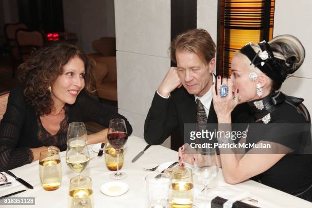 Jacqueline Schnabel, Mattia Bonetti and Daphne Guinness attend CHANEL DINNER IN HONOR OF VANESSA PARADIS FOR ROUGE COCO at the Mark Hotel on February...