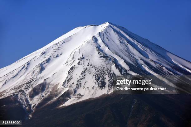 Mt Fuji Close Up Mt Fuji At Lake Kawaguchiko In Japan High-Res