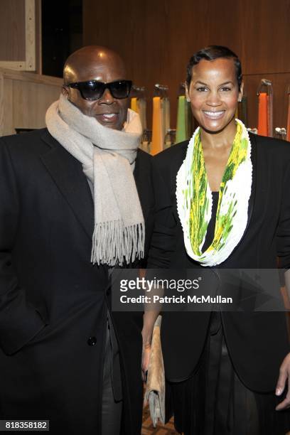 Reid and Erica Reid attend Opening of the First HERMES Men's Store in New York at Hermes Man on Madison & Seventh Regiment Armory on February 9, 2010...