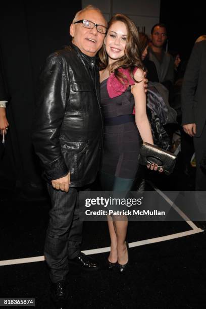 Max Azria and Alexis Dziena attend HERVE LEGER by Max Azria Fall 2010 Collection at Promenade on February 14, 2010 in New York City.