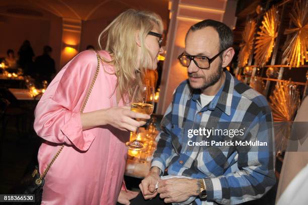 Aurel Schmidt and Terry Richardson attend The PURPLE Fashion Magazine Dinner at Kenmare on February 14, 2010 in New York City.