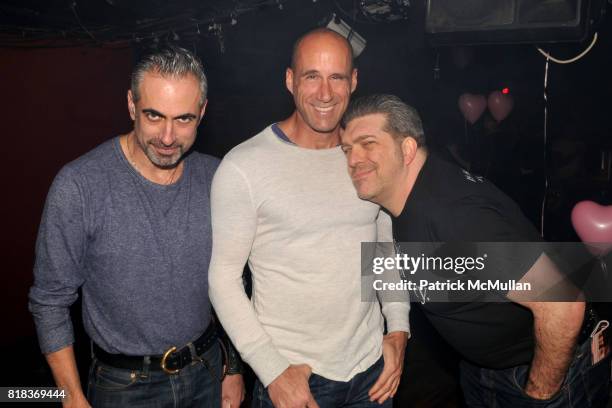 David Goren, Larry Meilleur and Mitch Adair attend BUTT MAGAZINE's Valentine's Day Party Hosted by LORENZO MARTONE at Rush on February 14, 2010 in...