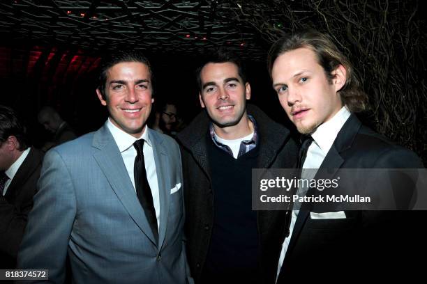 Tabber B. Benedict, Andrew Freesmeier and Danius Carauskas attend LAUNCH OF THE NEW MODELS HOTEL at Juliet Supper Club on February 8, 2010 in New...