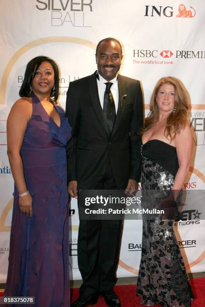 Gail Monroe Perry, Reginald Van Lee and Andrea Hoffman attend Grace in Winter Silver Ball Celebrating the 25th Anniversary of Ronald K. Brown's...