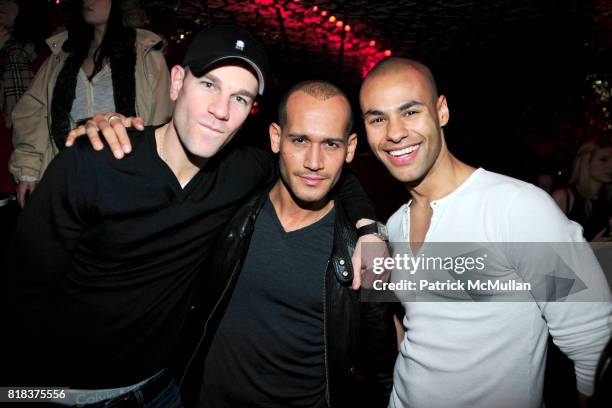 Josh Reed, Raphael Rivera and Ross Sherman attend LAUNCH OF THE NEW MODELS HOTEL at Juliet Supper Club on February 8, 2010 in New York City.