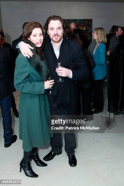 Angela Newley and Sacha Newley attend Opening Reception For ROSS BLECKNER at Mary Boone Gallery on February 11, 2010 in New York City.