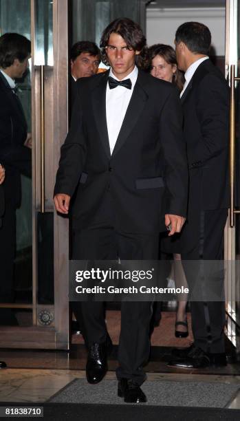 Rafael Nadal arrives at the 2008 Wimbledon Champions Dinner on July 6, 2008 in London, England.