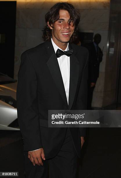 Rafael Nadal arrives at the 2008 Wimbledon Champions Dinner on July 6, 2008 in London, England.