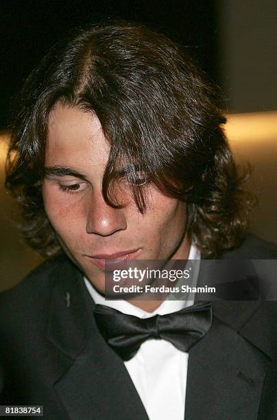 Rafael Nadal attends The Wimbledon Champions Dinner at Hotel Intercontinental Hyde Park Corner on July 6, 2008 in London, England.