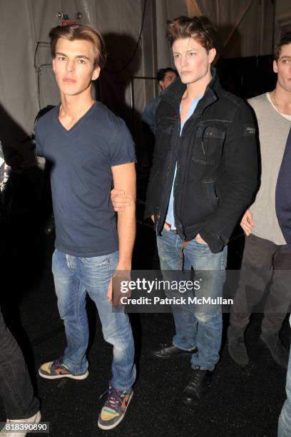 Patrick Kafka and Blake Kuchta attend PERRY ELLIS Fall 2010 Collection at The Promenade on February 15, 2010 in New York City.