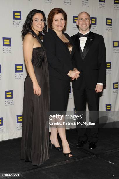 Michelle Gallindo, Christine Quinn and Bryan Parsons attend GREATER NEW YORK HUMAN RIGHTS CAMPAIGN ANNUAL GALA DINNER: "SPEAK THE TRUTH" at...