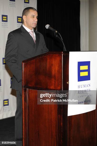 Governor David Patterson attends GREATER NEW YORK HUMAN RIGHTS CAMPAIGN ANNUAL GALA DINNER: "SPEAK THE TRUTH" at Waldorf=Astoria on February 6, 2010...