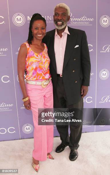 Model B. Smith and husband Dan Gasby attend Celebrating The Legacy Of Business Icon Reginald F. Lewis at the estate of Loida Lewis July 4, 2008 in...