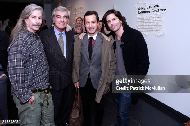 Kenny Storch, Jerry Lauren, Andrew Lauren and Greg Lauren attend GREG LAUREN: COUNTER COUTURE OPENING at Fi:AF Gallery on February 3, 2010 in New...