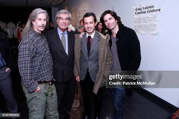 Kenny Storch, Jerry Lauren, Andrew Lauren and Greg Lauren attend GREG LAUREN: COUNTER COUTURE OPENING at Fi:AF Gallery on February 3, 2010 in New...