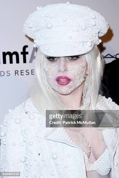 Lady GaGa attends amfAR Annual New York Gala to Kick Off FASHION WEEK at Cipriani on February 10, 2010 in New York City.