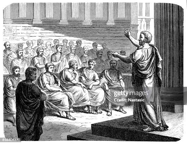illustrations, cliparts, dessins animés et icônes de démosthène (384-322 av.) - grèce antique