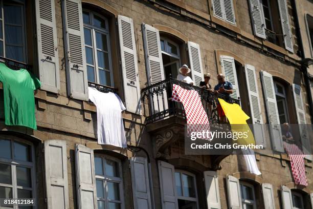 Fans watch during stage 16 of the 2017 Le Tour de France, a 165km stage from Le Puy-en-Velay to Romans-sur-Isère on July 18, 2017 in Le Puy-en-Velay,...