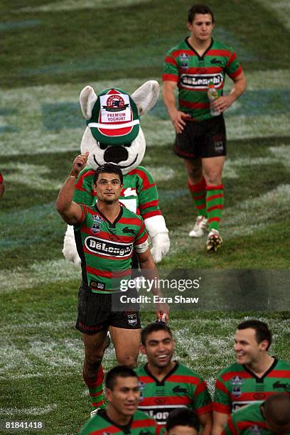 Craig Wing of the Rabbitohs gives the thumbs up after the round 17 NRL match between the Bulldogs and the South Sydney Rabbitohs at ANZ Stadium on...