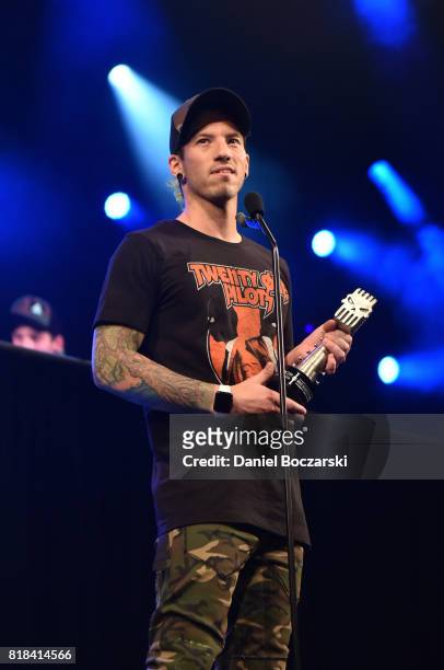 Josh Dun of Twenty One Pilots attends the 2017 Alternative Press Music Awards at KeyBank State Theatre on July 17, 2017 in Cleveland, Ohio.