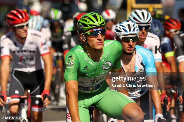Marcel Kittel of Germany riding for Quick-Step Floors crosses the finish line during stage 16 of the 2017 Le Tour de France, a 165km stage from Le...