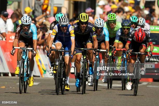 Daniel Martin of Ireland riding for Quick-Step Floors crosses the finish line during stage 16 of the 2017 Le Tour de France, a 165km stage from Le...
