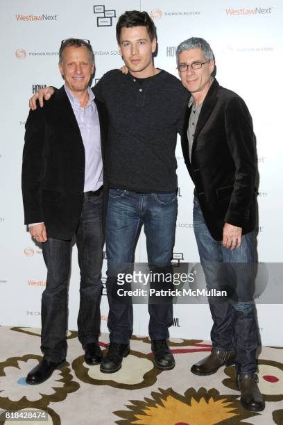 Rob Epstein, Jon Prescott and Jeffrey Friedman attend THE CINEMA SOCIETY & THOMSON REUTERS host a screening of "HOWL" at Crosby Street Hotel on...
