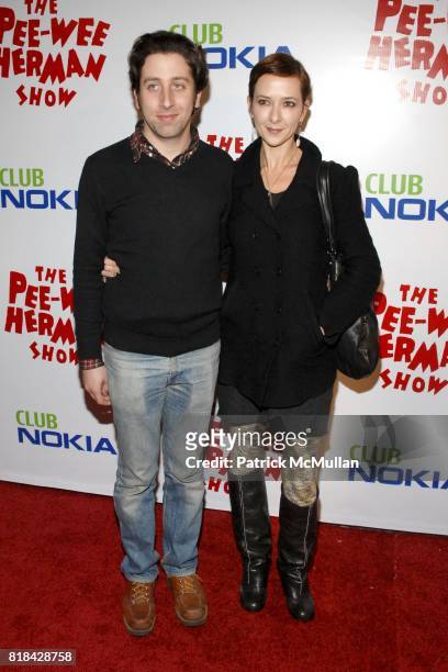 Simon Helberg and Jocelyn Towne attend The Pee Wee Herman Show Opening Night at Club Nokia on January 20, 2010 in Los Angeles, California.