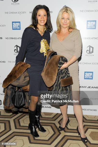 Michelle Paterson and Debbie Bancroft attend THE CINEMA SOCIETY with DKNY JEANS & DELEON Tequila & amNewYork host a screening of "NO STRINGS...