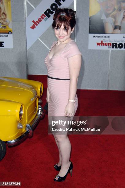 Jennifer Stone attends WHEN IN ROME World Premiere at El Capitan Theatre on January 27, 2010 in Hollywood, California.