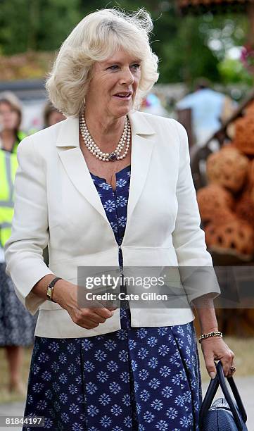 Camilla, Duchess of Cornwall during her visit to the Plant Heritage Marquee at Hampton Court Palace Flower Show on July 7, 2008 in London, England....