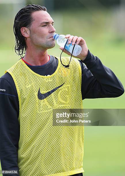 Chris Eagles of Manchester United in action during a First Team Training Session at Carrington Training Ground on July 7, 2008 in Manchester, England.