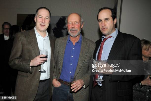 Paul Rapello, Peter Woerner and Kristoffer Mack attend TOCAR Interior Design 10 Year Anniversary Celebration at Core Club on January 28, 2010 in New...
