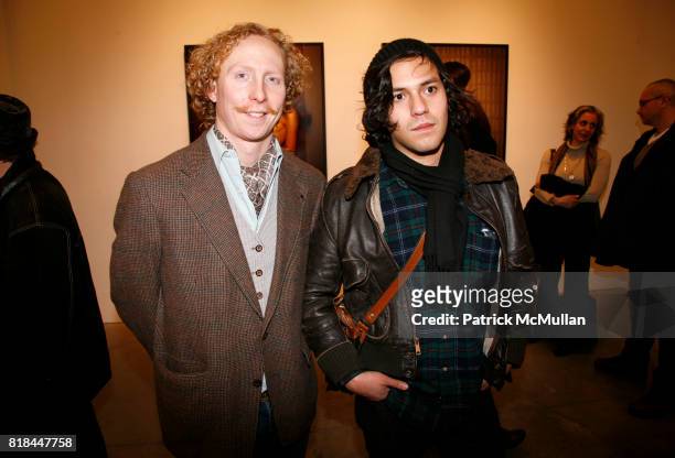 Brett Herman and Gabe Rodriguez attend ERWIN OLAF Opening Reception at Hasted Hunt Kraeutler on January 28, 2010 in New York.