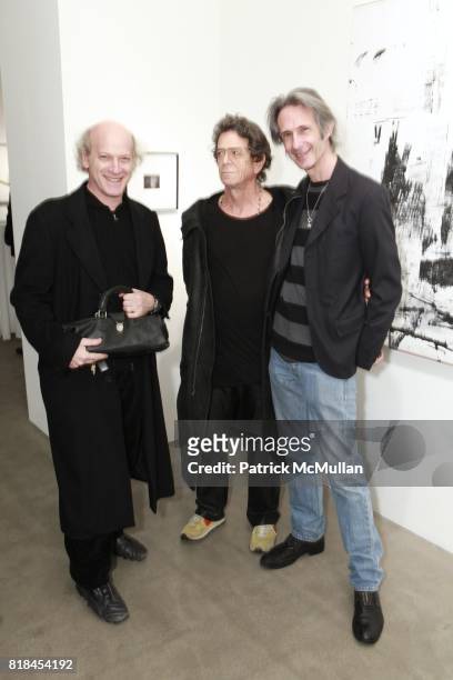 Timothy Greenfield-Sanders, Lou Reed and Lenny Kaye attend Reception For PATTI SMITH And STEVEN SEBRING: TONIC Board of Creators at Robert Miller...
