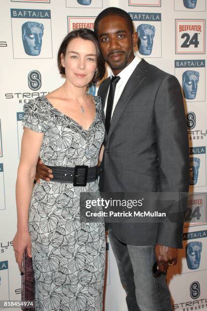 Olivia Williams and Rhashan Stone attend 2010 BAFTA LA Awards Season Tea Party at Beverly Hills Hotel on January 16, 2010 in Beverly Hills,...