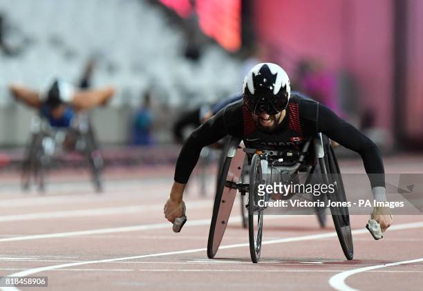 Canada's Brent lactose wins the Men's 200m T53 Final during day five of the 2017 World Para Athletics Championships at London Stadium.