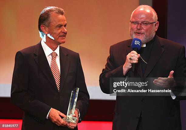 Former Bayern Munich head coach Ottmar Hitzfeld receives the Bavarian Sport Award 2008 from Reinhard Marx , Archbishop of Munich-Freising at the...