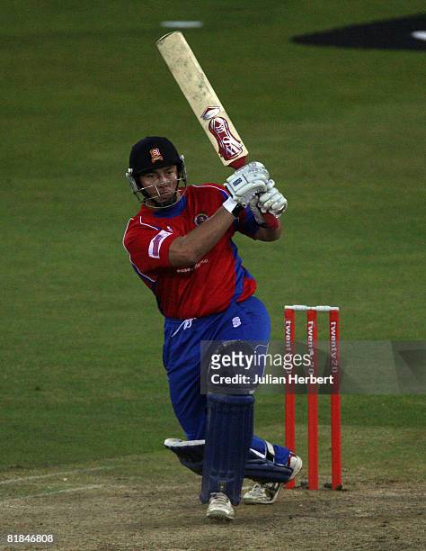 Graham Napier of The Essex Eagles bats during the Twenty20 Cup match between The Essex Eagles and Northants Steelbacks at The Ford County Ground on...