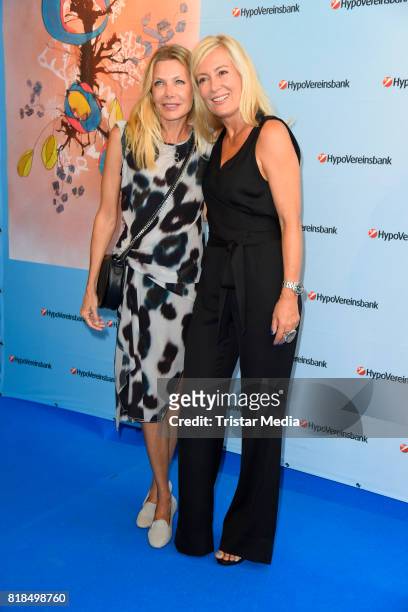 German actress Ursula Karven and Judith Milberg attend the exhibition opening 'Judith Milberg: Aus der Mitte' at HypoVereinsbank Charlottenburg on...