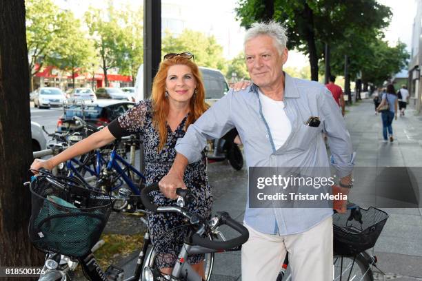 Claudia Wenzel and her husband Ruediger Joswig attend the exhibition opening 'Judith Milberg: Aus der Mitte' at HypoVereinsbank Charlottenburg on...