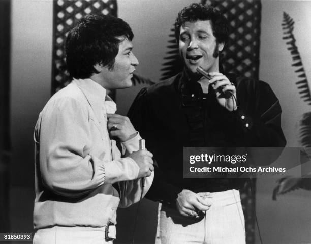 Welsh singer Tom Jones and Hawaiian singer Don Ho perform on the 1969-1971 television variety show "This Is Tom Jones" that aired on ABC-TV on...