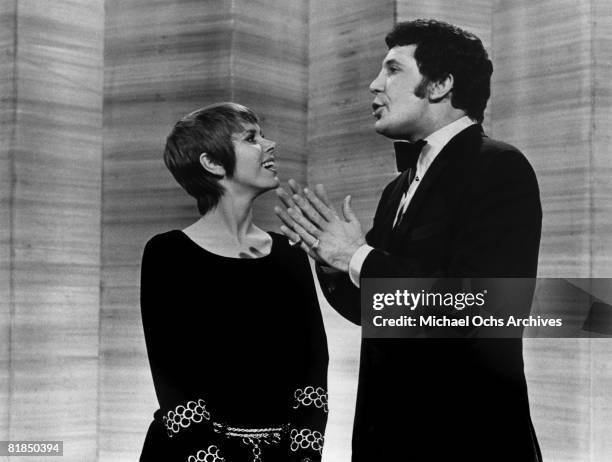 Welsh singer Tom Jones and Judy Carne perform on the 1969-1971 television variety show "This Is Tom Jones" that aired on ABC-TV on April 4, 1969 in...