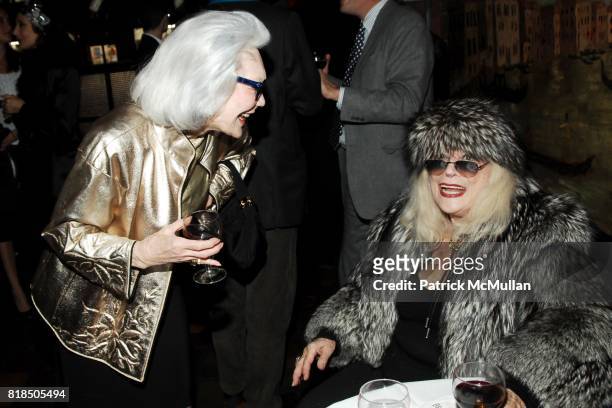 Anne Slater, Sylvia Miles attend INTERVIEW celebrates Patrick McMullan's 20th Anniversary at Elaine's on February 10, 2009 in New York City.