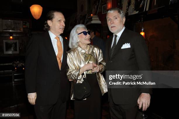 John Cahill, Anne Slater, Glenn O’Brien attend INTERVIEW celebrates Patrick McMullan's 20th Anniversary at Elaine's on February 10, 2009 in New York...