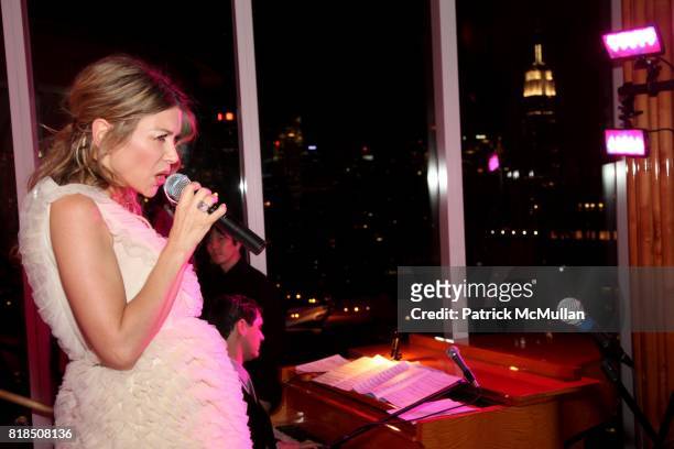 Sasha Lazard perform at The Launch of SASHA LAZARD'S "Myth of Red" Concert Series at the Top of The Standard Hotel on December 09, 2009 in New York...