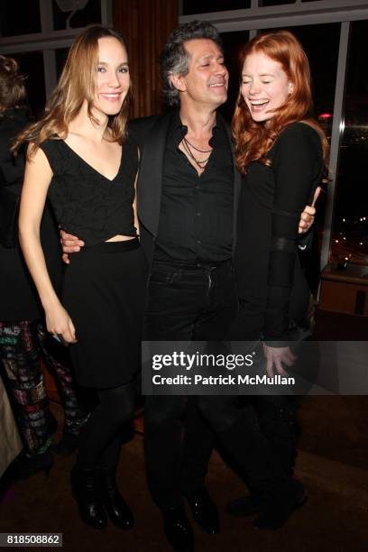 ?, Carlos Souza, Jessica Joffe attend The Launch of SASHA LAZARD'S "Myth of Red" Concert Series at the Top of The Standard Hotel on December 09, 2009...