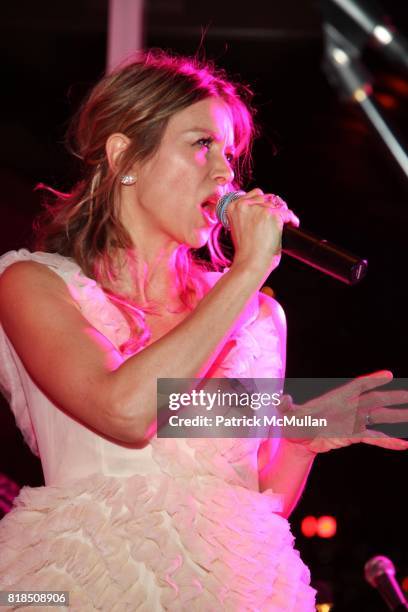 Sasha Lazard perform at The Launch of SASHA LAZARD'S "Myth of Red" Concert Series at the Top of The Standard Hotel on December 09, 2009 in New York...