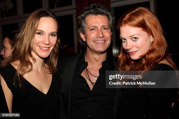 ?, Carlos Souza, Jessica Joffe attend The Launch of SASHA LAZARD'S "Myth of Red" Concert Series at the Top of The Standard Hotel on December 09, 2009...